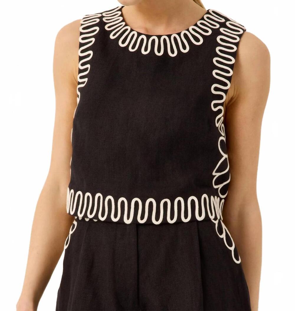 NEW MARIE OLIVER davis sleeveless top in outline